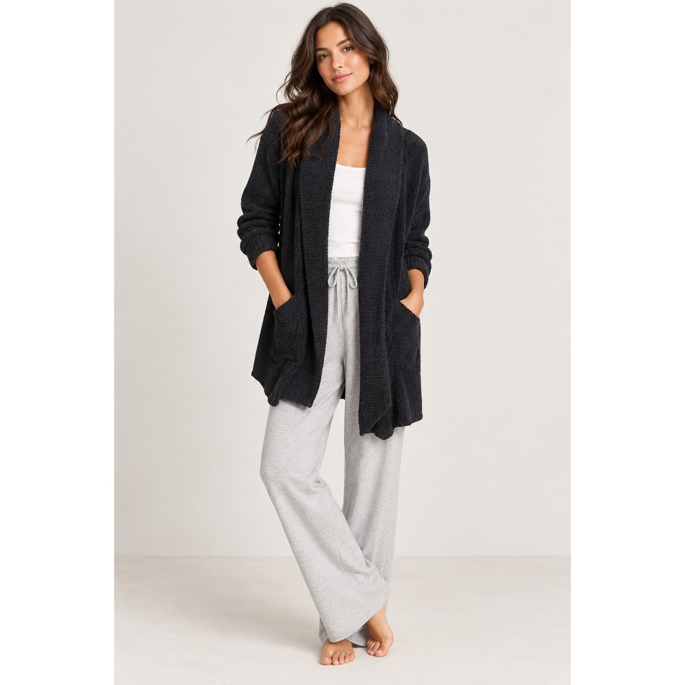 Barefoot Dreams Bamboo Chic Lite Circle Cardigan Carbon Black 452 XS/S
